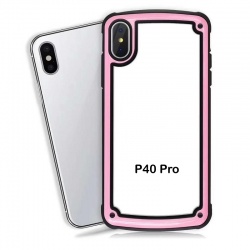 Huawei P40 Pro Clear Back Shockproof Cover Rosegold